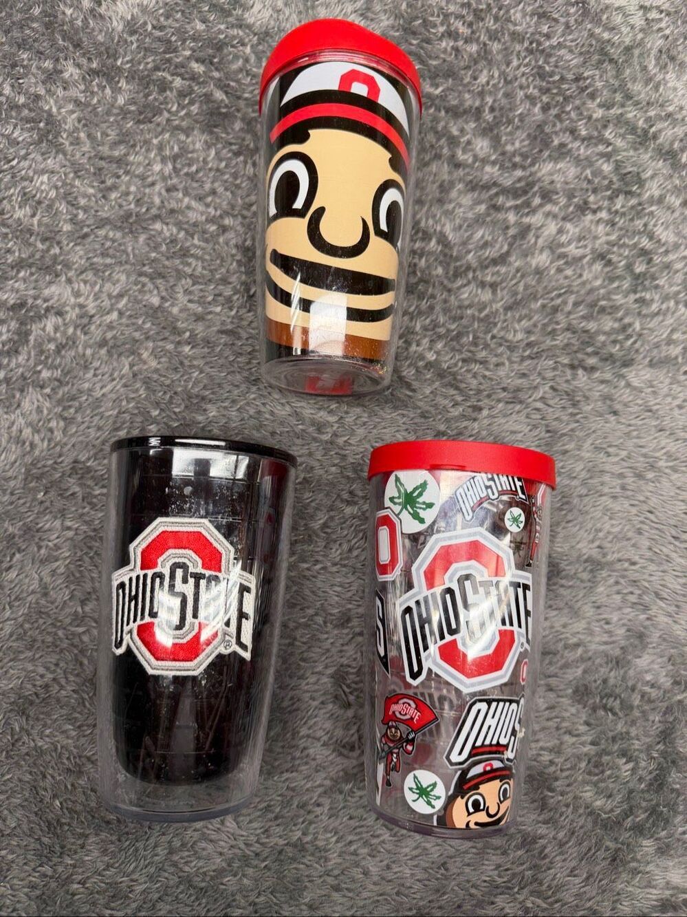 Bundle of 3 Tervis Ohio State Buckeyes Tumblers! Two have lids.